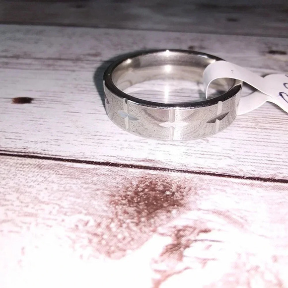 NIB Size 9.75 Greek Peaceful Cross Stainless Steel Band - Picture 5 of 5